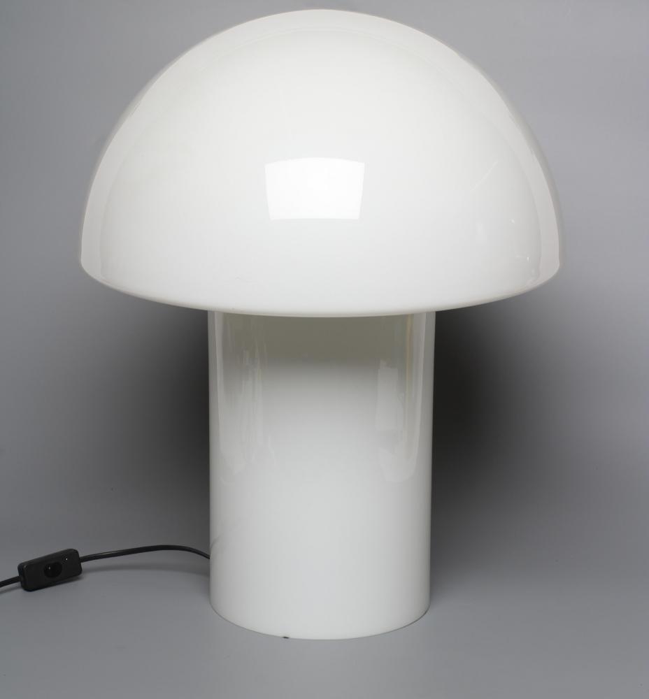 A PEILL & PUTZLER "LIDO" MUSHROOM LAMP, in opaque glass, 17" wide, 22" high Image
