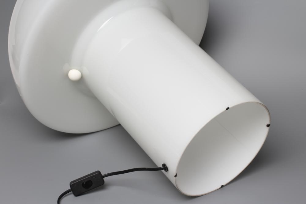 A PEILL & PUTZLER "LIDO" MUSHROOM LAMP, in opaque glass, 17" wide, 22" high Image