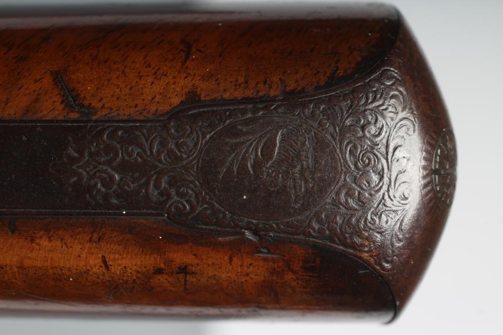 A WILLIAMS & POWELL PERCUSSION 14 BORE DOUBLE BARRELLED SHOTGUN Image