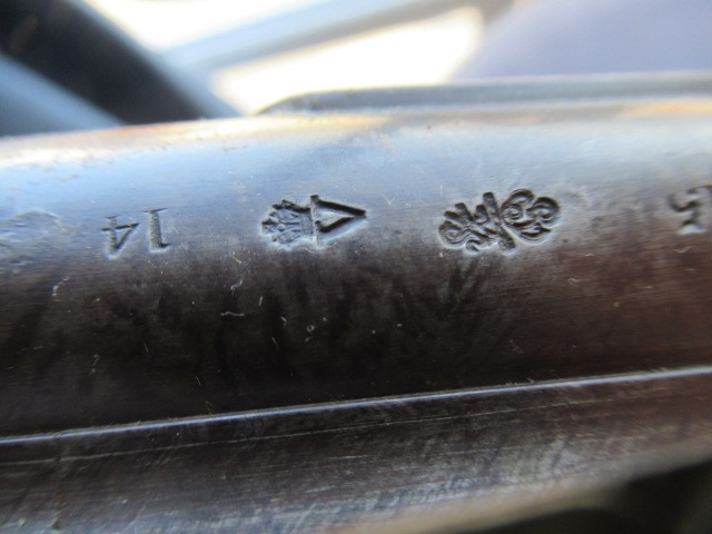 A WILLIAMS & POWELL PERCUSSION 14 BORE DOUBLE BARRELLED SHOTGUN Image