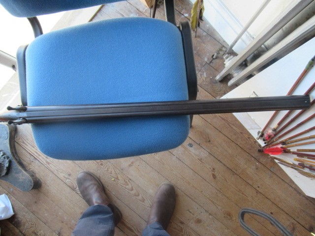 A WILLIAMS & POWELL PERCUSSION 14 BORE DOUBLE BARRELLED SHOTGUN Image