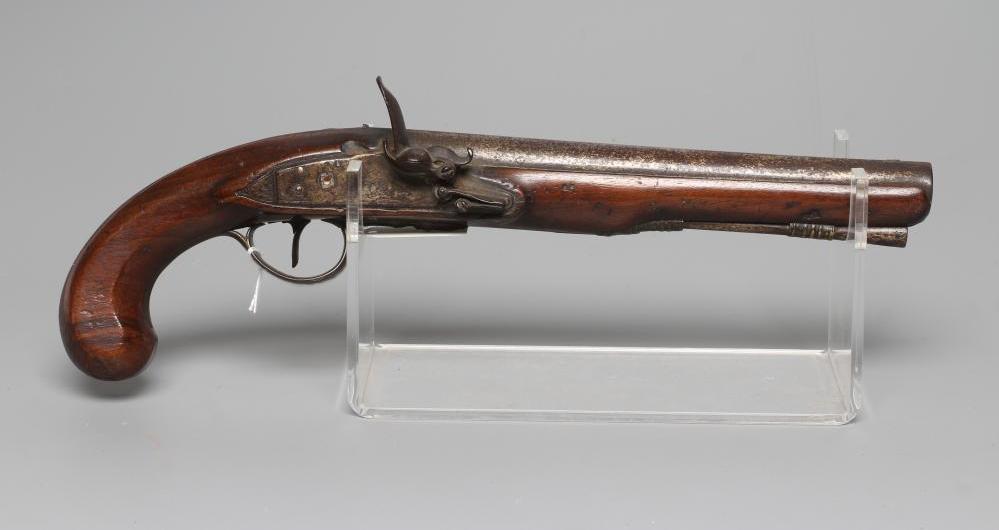A FLINTLOCK PISTOL BY ASTON Image