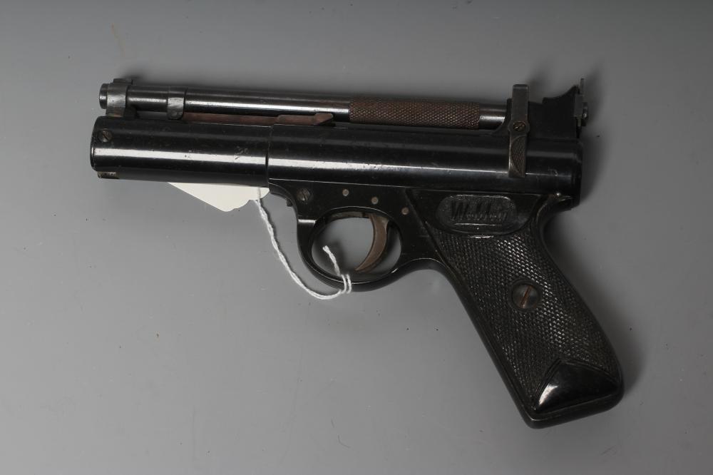 A WEBLEY & SCOTT PREMIER .22 AIR PISTOL with 6 3/8" barrel, front sight, adjustable rear sight and Image