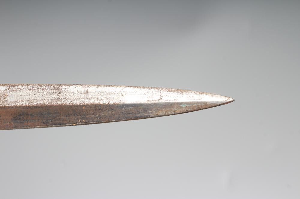 A FAIRBAIRN & SYKES DAGGER with 7" double edged blade, brass crossguard, ribbed brass grip and Image