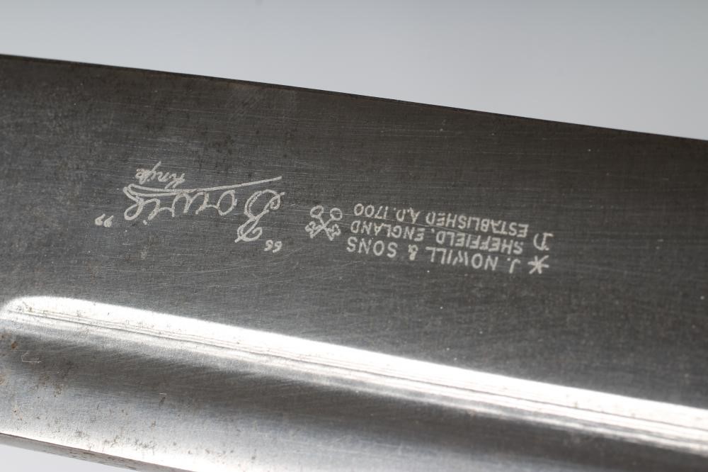 TWO 20TH CENTURY BOWIE KNIVES comprising a J. Howill & Sons knife with 9 7/8" blade and antler grips Image