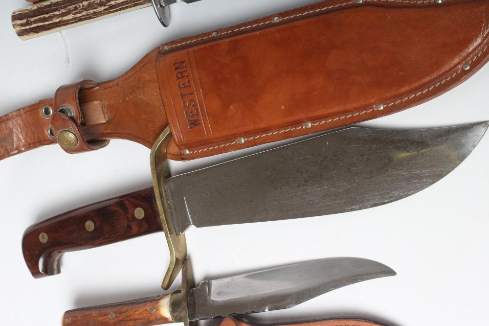 THREE 20TH CENTURY BOWIE KNIVES comprising a Western W49 with 9 3/8" blade Image
