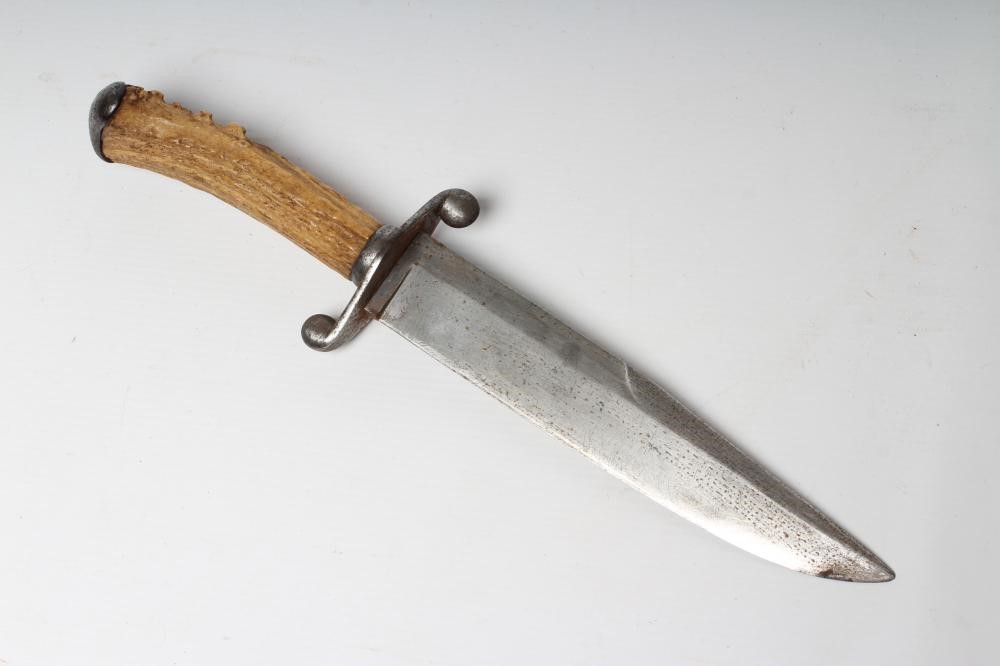 AN ARNACHELLUM SALEM BOWIE KNIFE, 19th century, the 8" blade bearing maker's name, steel S guard, Image