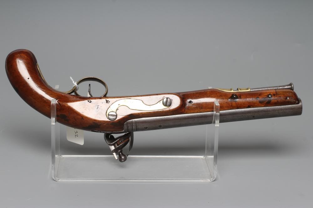 A FLINTLOCK PISTOL, the 9 1/8" barrel with Birmingham proof marks, action stamped "WORTS & Co.", Image