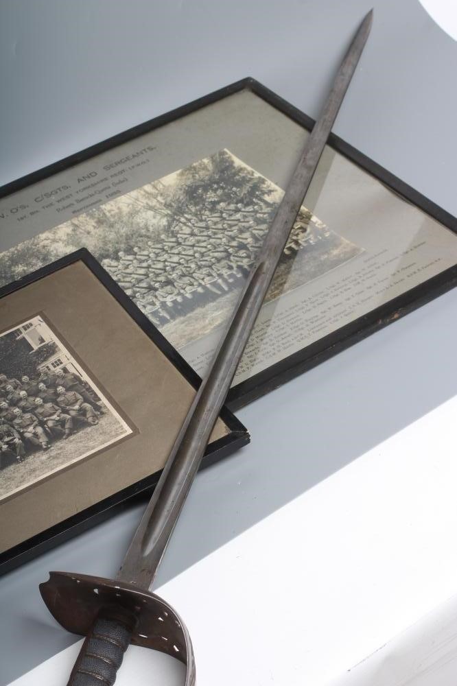 AN 1897 PATTERN OFFICER'S SWORD owned by Company Sergeant William Benn of the West Yorkshire Image