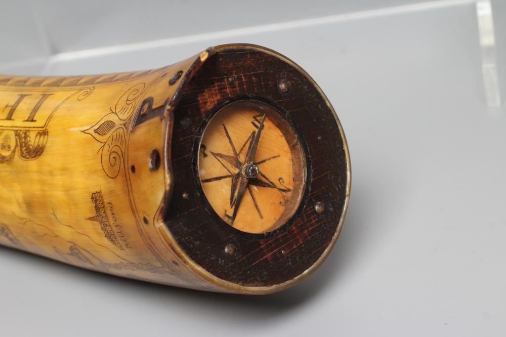 A HORN POWDER FLASK Image