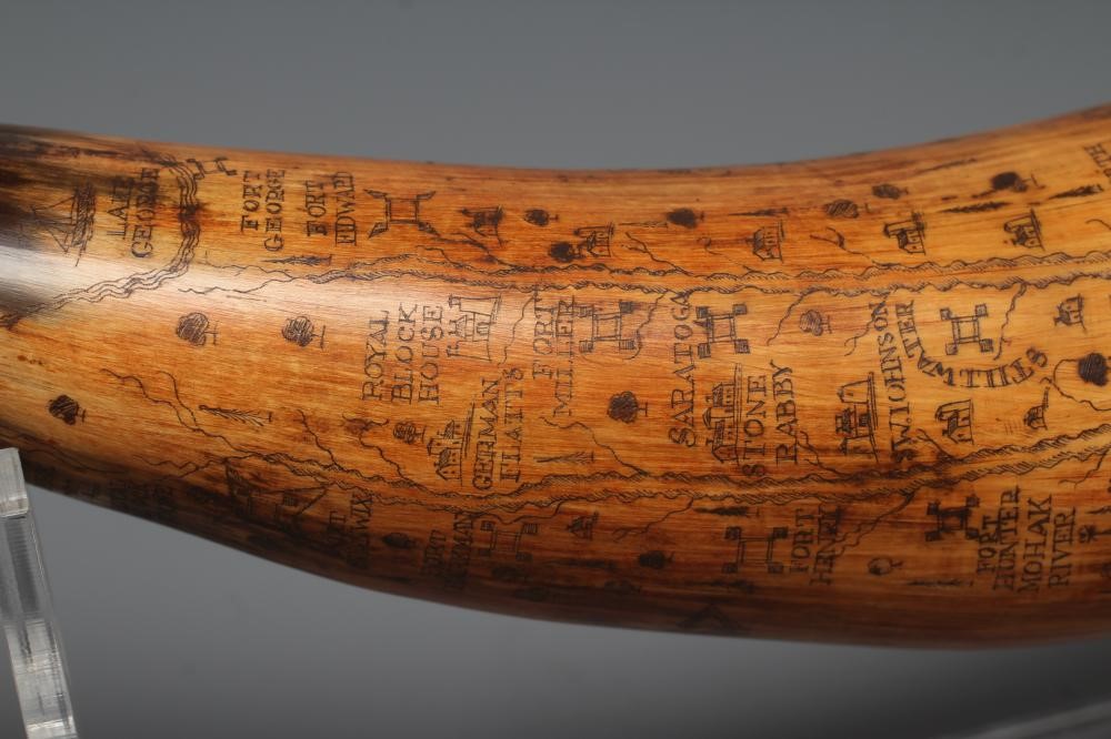 A HORN POWDER FLASK Image