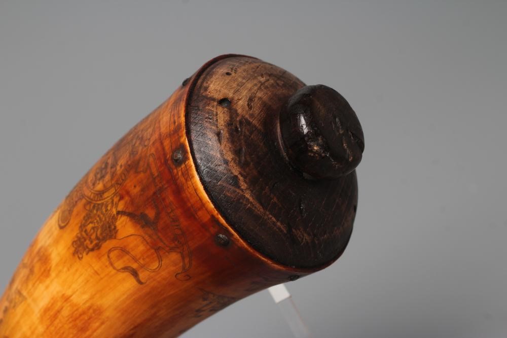 A HORN POWDER FLASK Image