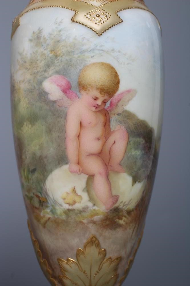 A PAIR OF ROYAL DOULTON CHINA GARNITURE VASES Image