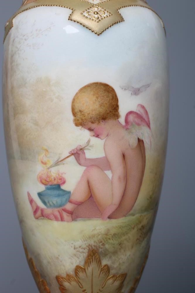 A PAIR OF ROYAL DOULTON CHINA GARNITURE VASES Image