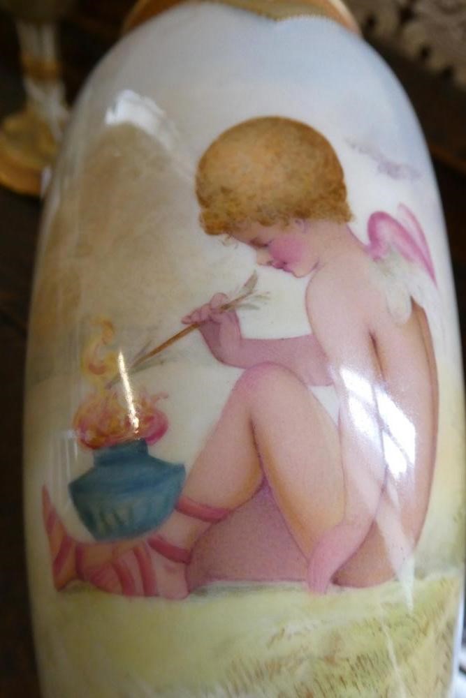 A PAIR OF ROYAL DOULTON CHINA GARNITURE VASES Image