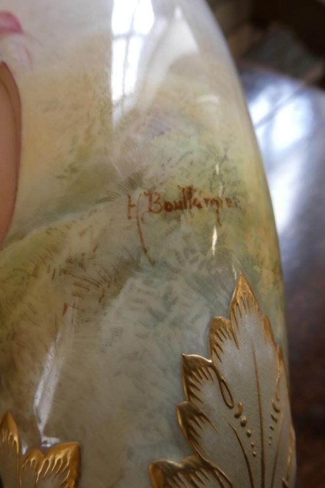 A PAIR OF ROYAL DOULTON CHINA GARNITURE VASES Image