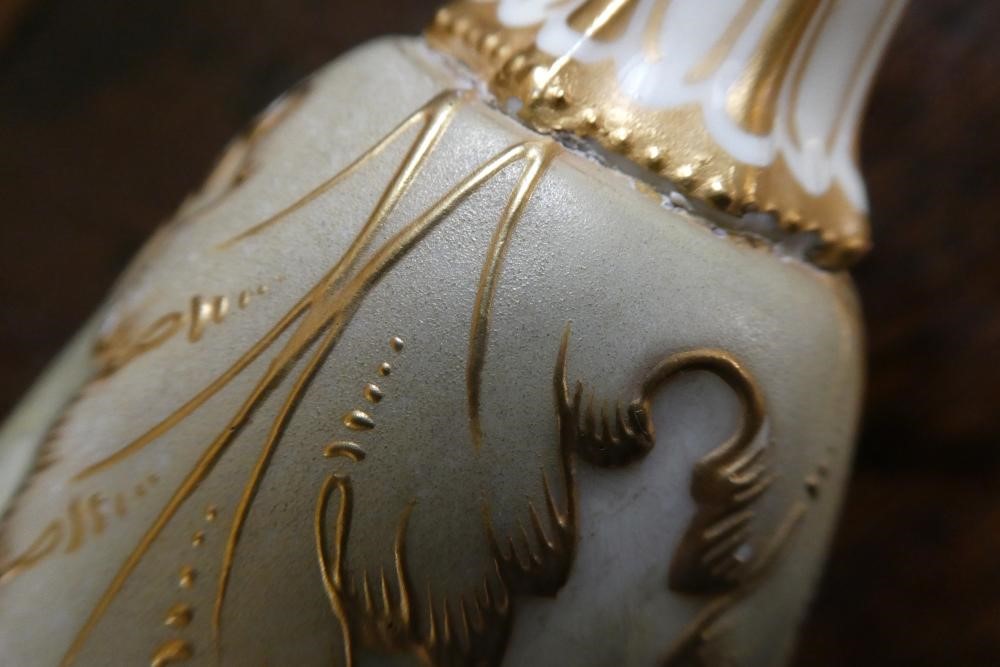 A PAIR OF ROYAL DOULTON CHINA GARNITURE VASES Image