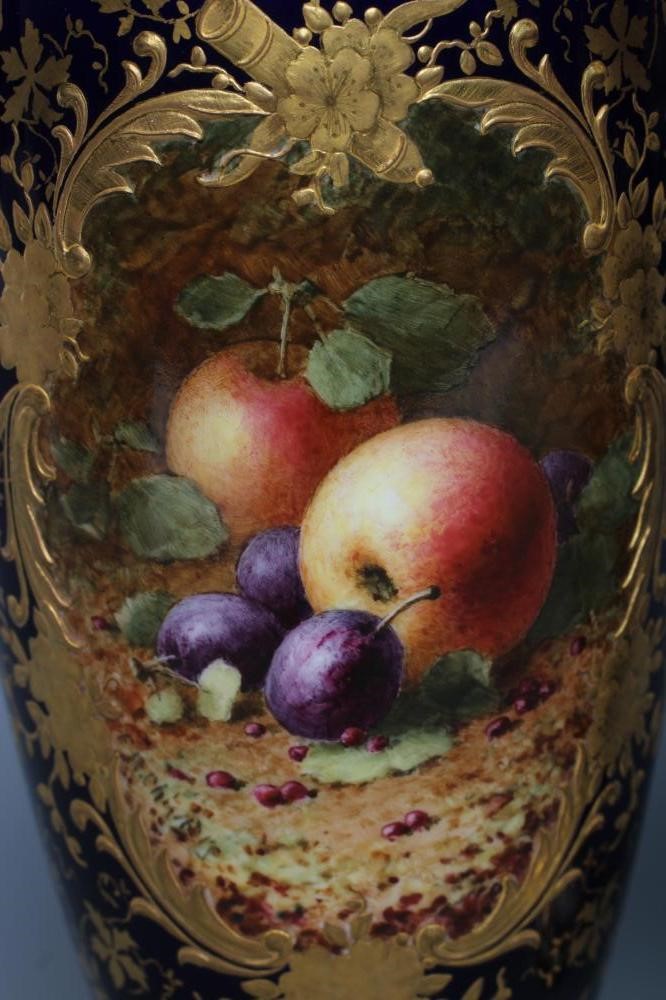 A PAIR OF COALPORT CHINA VASES AND COVERS Image