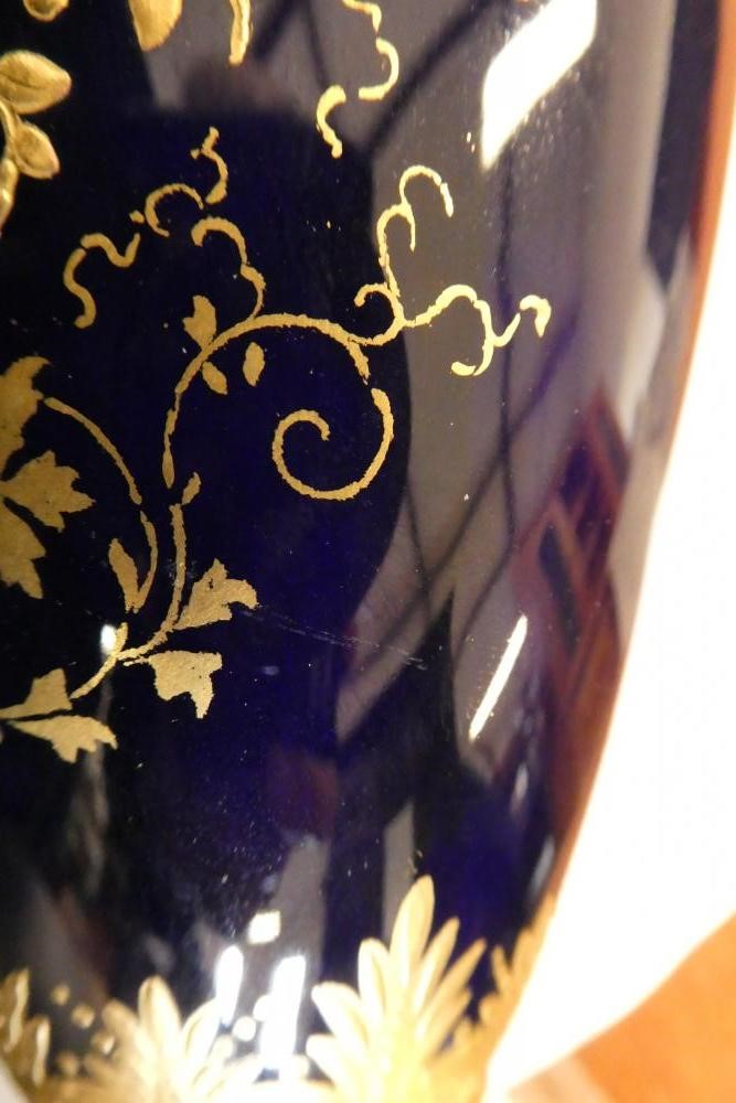 A PAIR OF COALPORT CHINA VASES AND COVERS Image