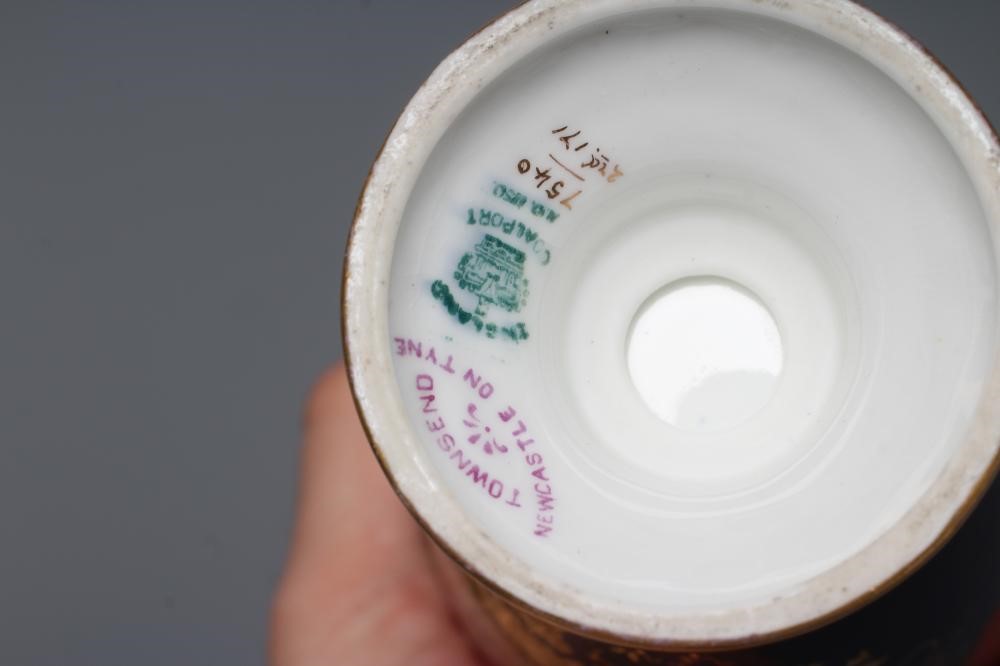 A PAIR OF COALPORT CHINA VASES AND COVERS Image