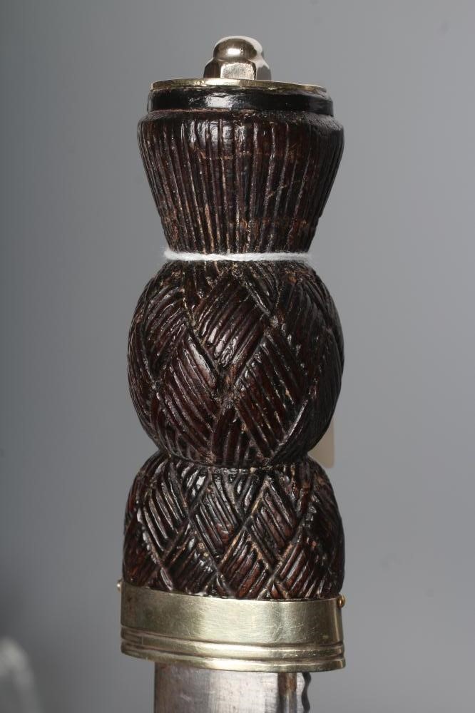 A VICTORIAN SCOTTISH CIVILIAN DIRK with 11 1/2" blade and wood thistle form grip, 16" long, together Image