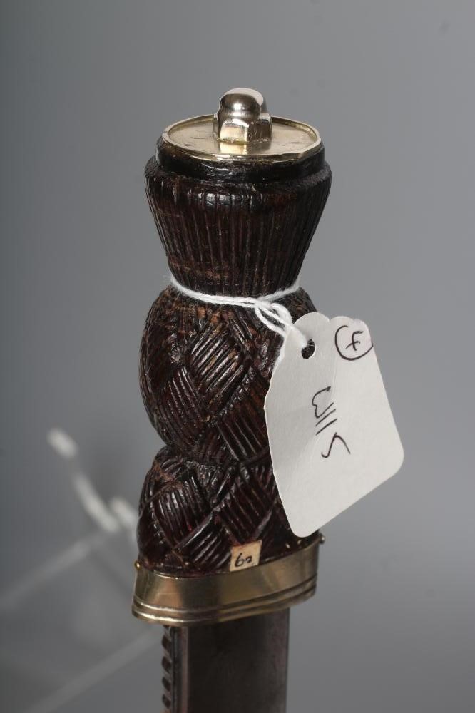 A VICTORIAN SCOTTISH CIVILIAN DIRK with 11 1/2" blade and wood thistle form grip, 16" long, together Image