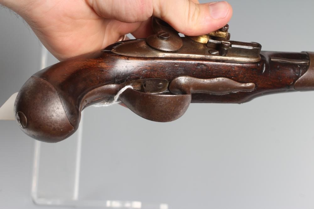 A FRENCH MANUF FLINTLOCK PISTOL, with 5" barrel stamped 1818, action inscribed "Manuf Roy De Image