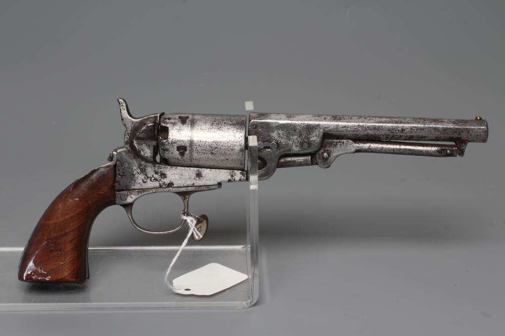 A COLT .35CAL PERCUSSION REVOLVER with 5 3/4" barrel, five shot cylinder, swivel ram and two piece Image