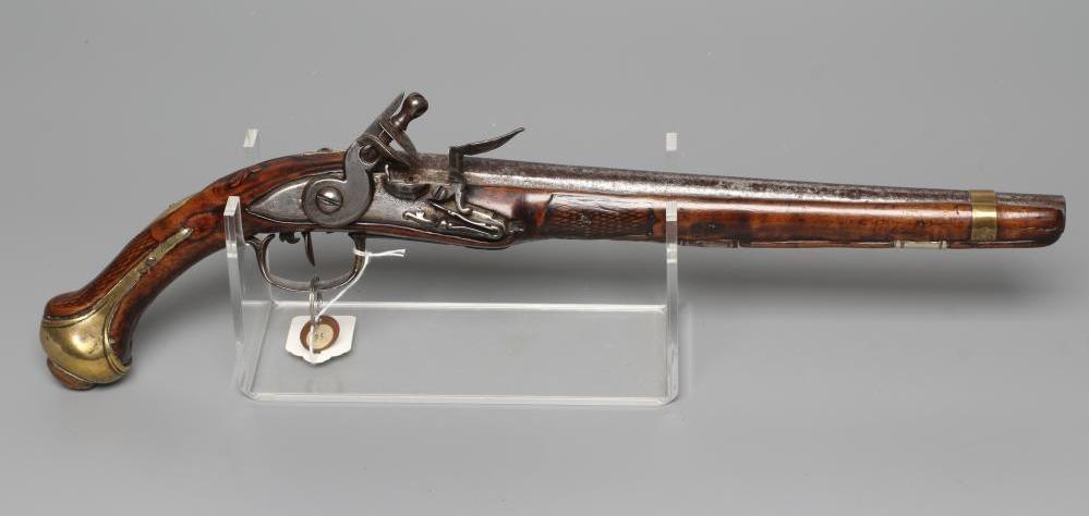 A FLINTLOCK HOLSTER PISTOL with 12 5/8" barrel Image
