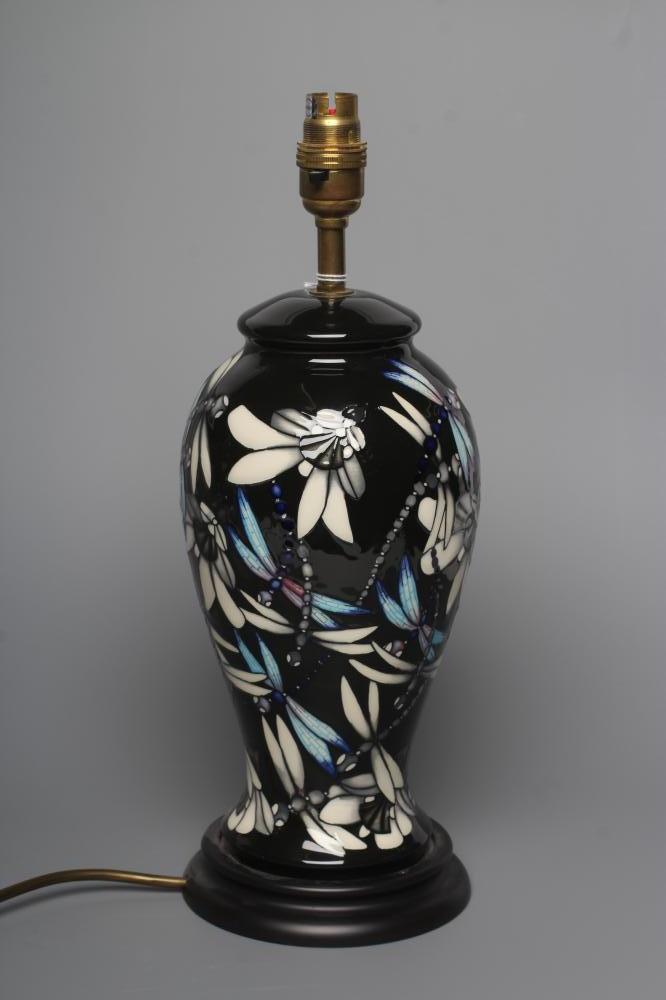 A MOORCROFT POTTERY CLARA PATTERN TABLE LAMP Image