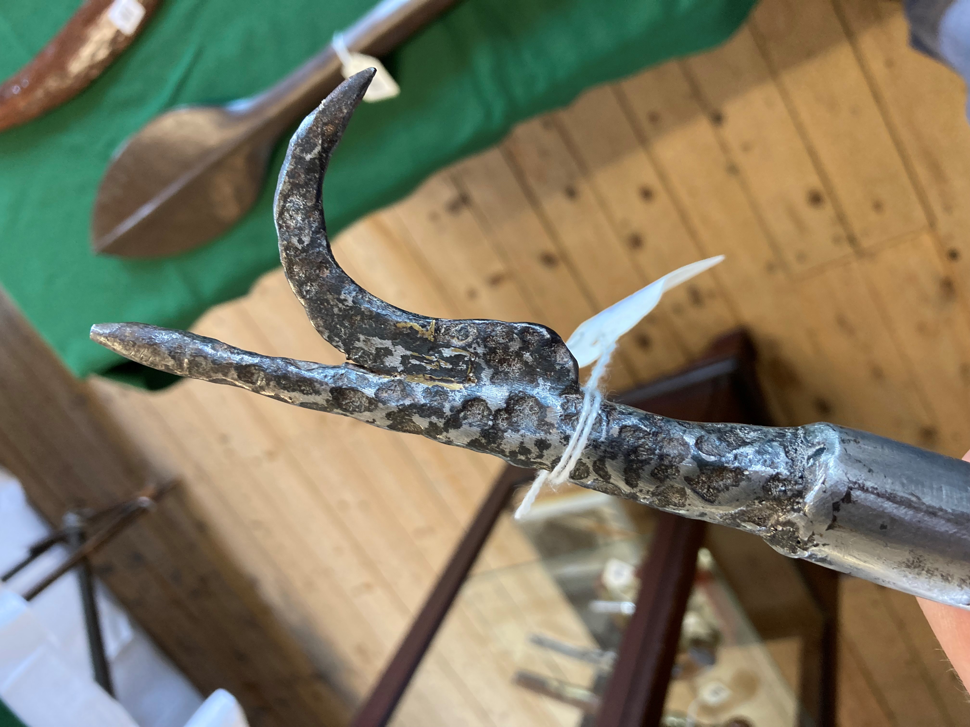 A DHAL SHIELD, with four central bosses, niello like floral decoration and painted interior, Image