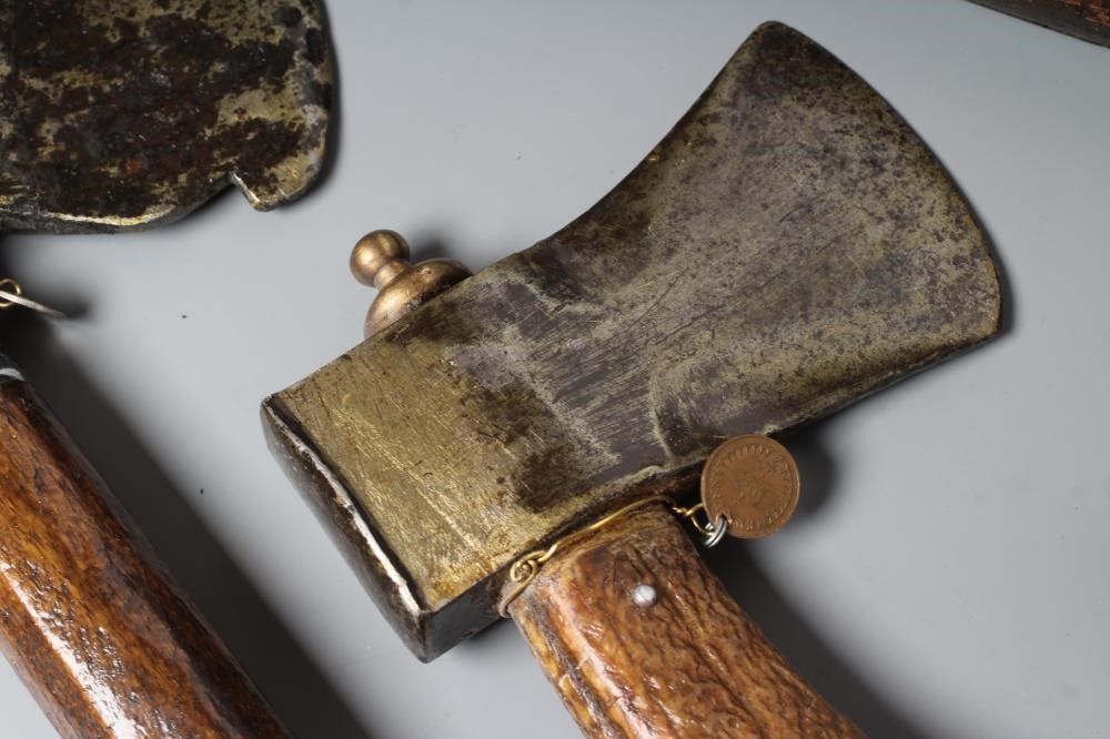 THREE BRITISH AXES, two antique axes, both dug up by the owner and re-shafted, together with a Image