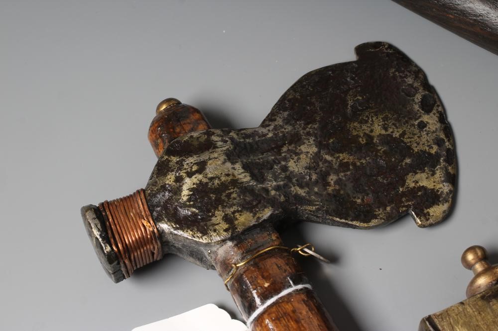 THREE BRITISH AXES, two antique axes, both dug up by the owner and re-shafted, together with a Image