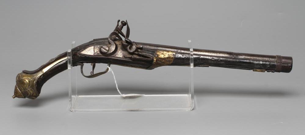 A FLINTLOCK HOLSTER PISTOL with 11 1/2" barrel Image