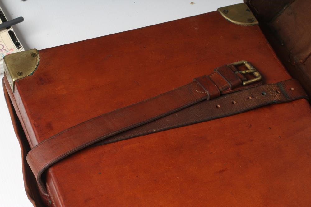 A JAMES PURDEY & SONS DOUBLE SHOTGUN CASE of oak and leather construction Image