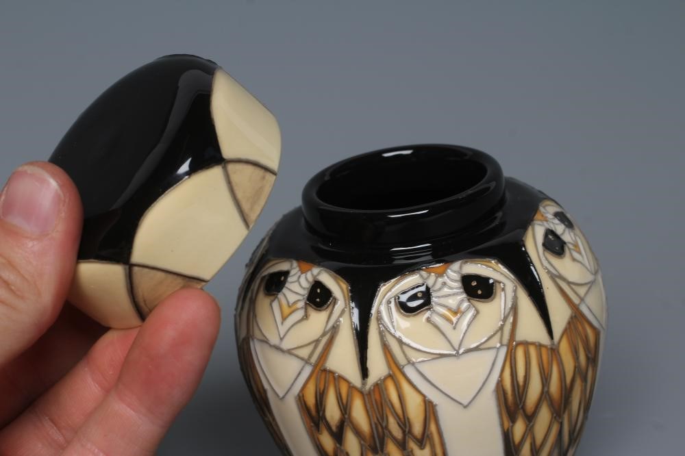 A MOORCROFT POTTERY TENGU PATTERN SMALL GINGER JAR AND COVER Image