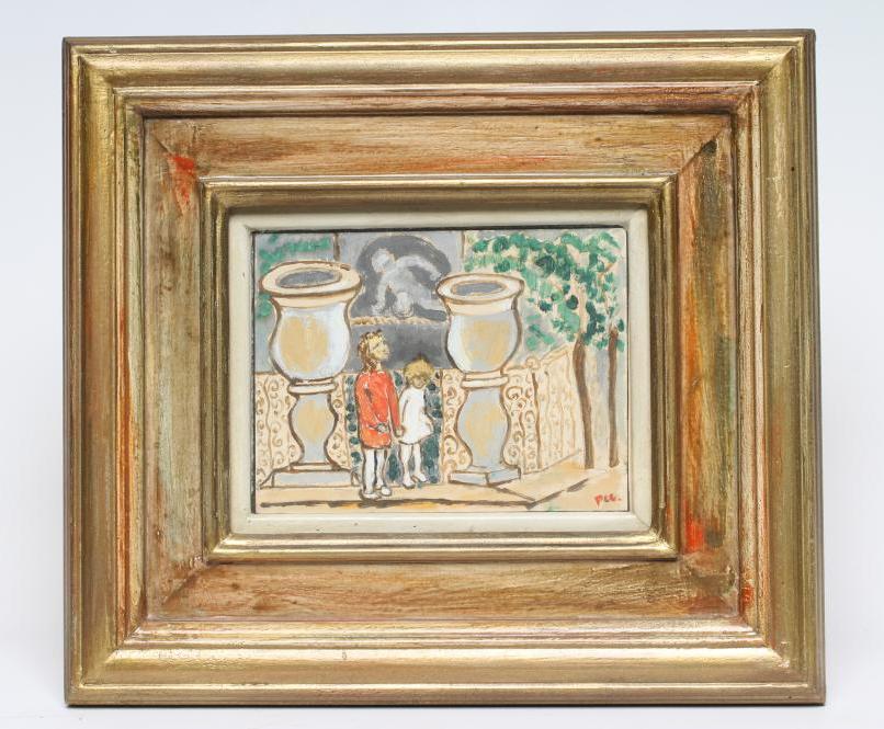 CHARLES S HIGGINS PIC (1893-1980) Children in a Garden Image