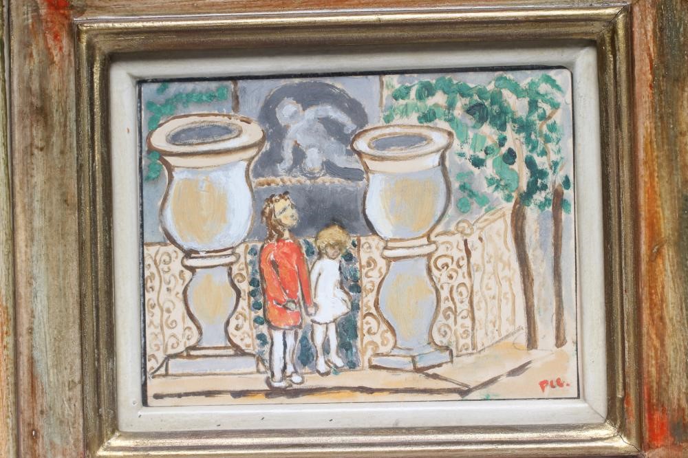 CHARLES S HIGGINS PIC (1893-1980) Children in a Garden Image