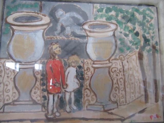 CHARLES S HIGGINS PIC (1893-1980) Children in a Garden Image