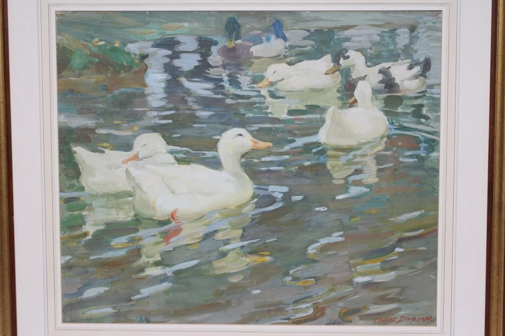 CHARLES WALTER SIMPSON R.I. (1885-1971) "Ducks" Image