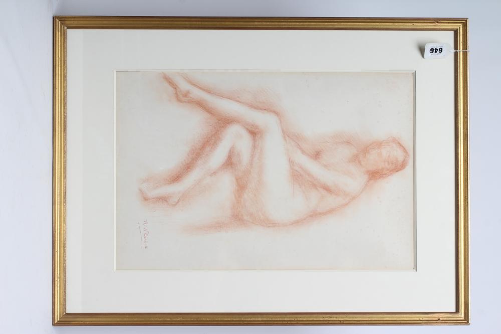ROBERT WLERICK (French 1882-1944) Female Nude Study, red chalk, signed, inscribed Bruton Gallery Image