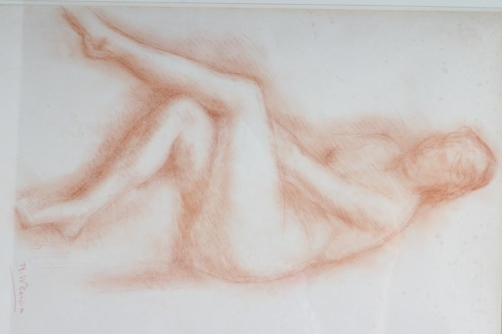 ROBERT WLERICK (French 1882-1944) Female Nude Study, red chalk, signed, inscribed Bruton Gallery Image