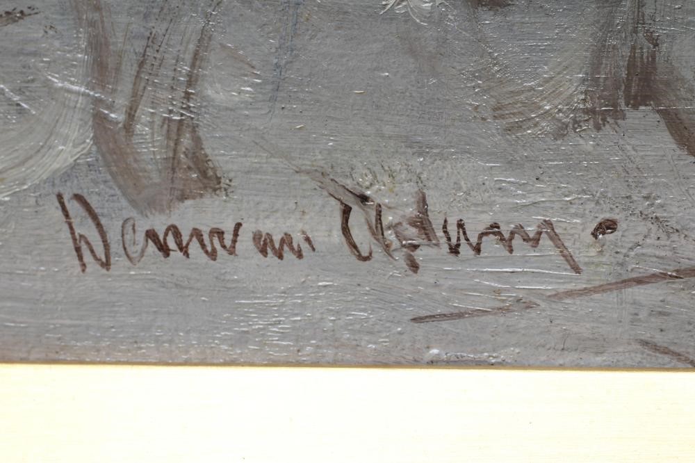 JOSEPH DENOVAN ADAM Snr. RSA RSW (Canadian 1841-1896) Ponies Sheltering From a Blizzard Image