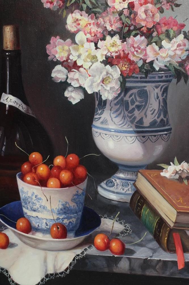 PAUL MORGAN (b.1940) Still Life with Fruit and Flowers, a pair, oil on board, signed, 16" x 12", Image