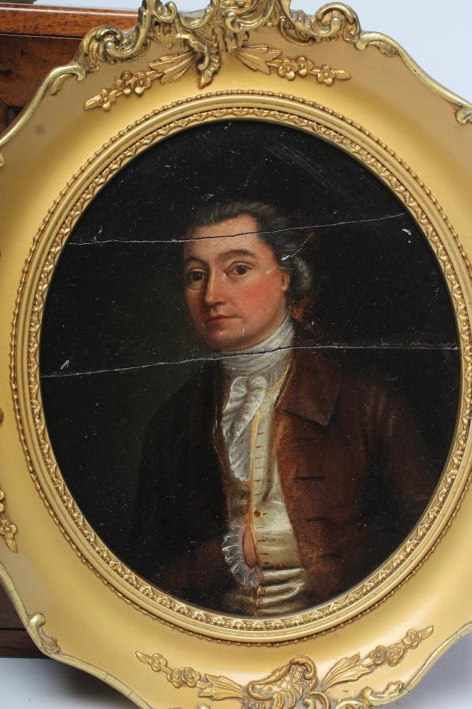 ENGLISH SCHOOL (18th century) Portraits of A Lady and A Gentleman, a pair of oval miniatures, oil on Image