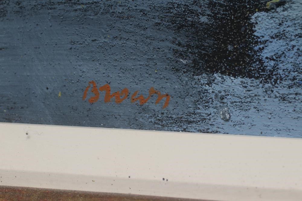 DAVY BROWN (b.1950) "Sunset From Carlsluith", oil on board, signed, inscribed label to reverse dated Image