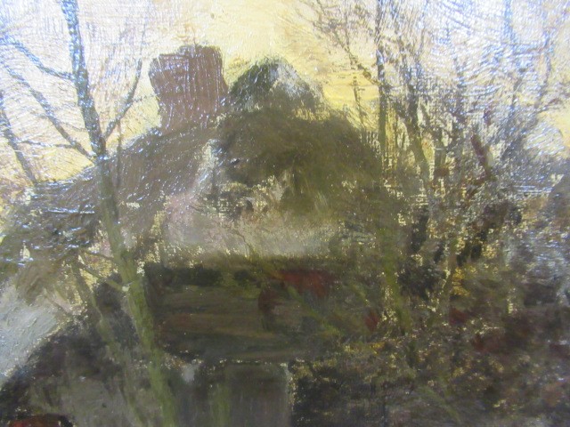 ATTRIBUTED TO LOUIS APOL (Dutch 1850-1936) Winter Snowscene at Dusk, oil on canvas, indistinctly Image