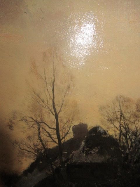 ATTRIBUTED TO LOUIS APOL (Dutch 1850-1936) Winter Snowscene at Dusk, oil on canvas, indistinctly Image