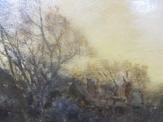 ATTRIBUTED TO LOUIS APOL (Dutch 1850-1936) Winter Snowscene at Dusk, oil on canvas, indistinctly Image