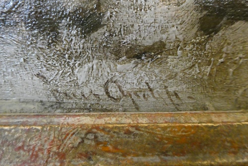 ATTRIBUTED TO LOUIS APOL (Dutch 1850-1936) Winter Snowscene at Dusk, oil on canvas, indistinctly Image